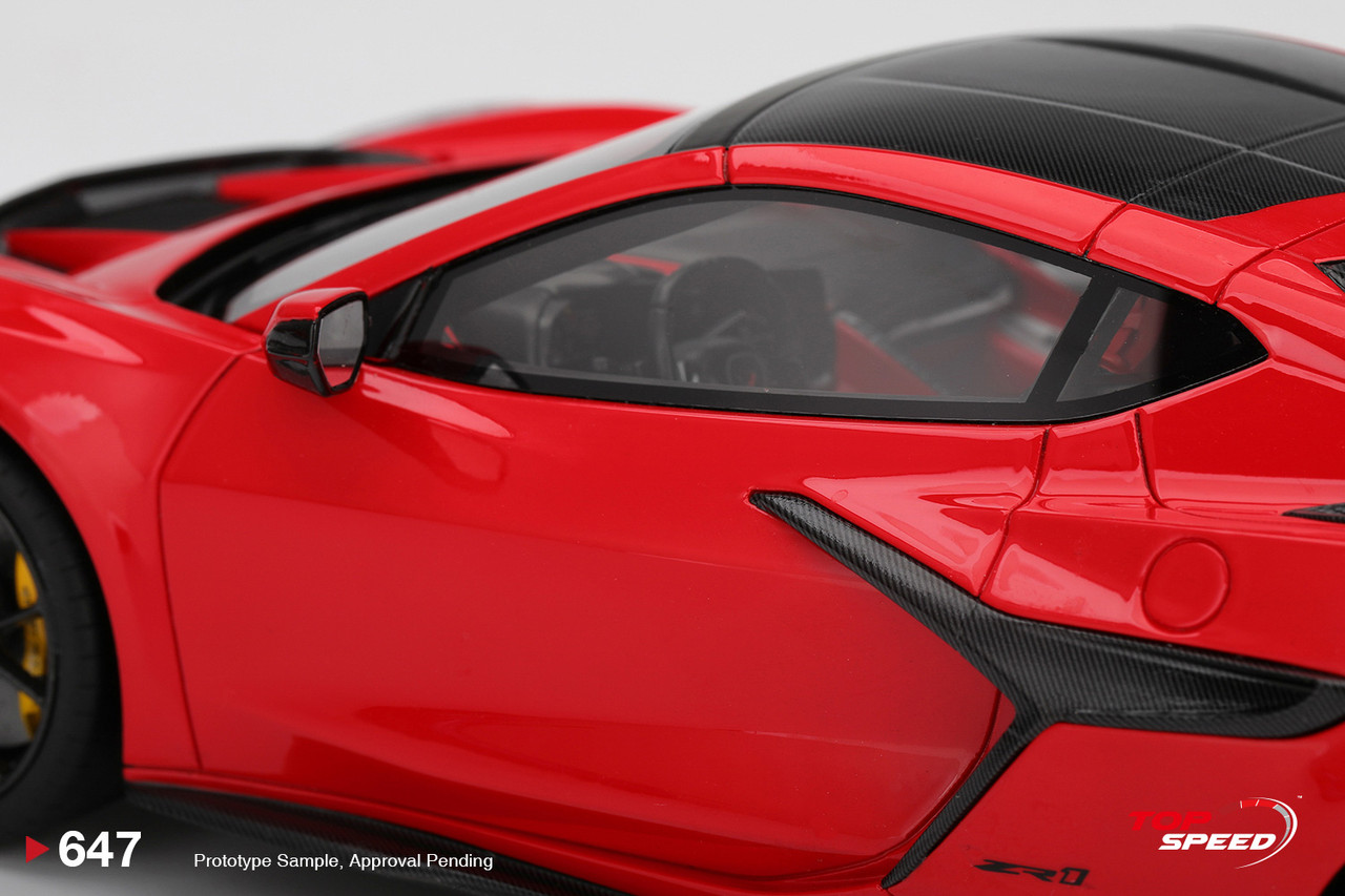 【のっち】3D ボディスポーツマシン  レッド 1/18 Top Speed 2025 2026 Chevrolet Corvette C8 ZR1 (Torch Red) Car
