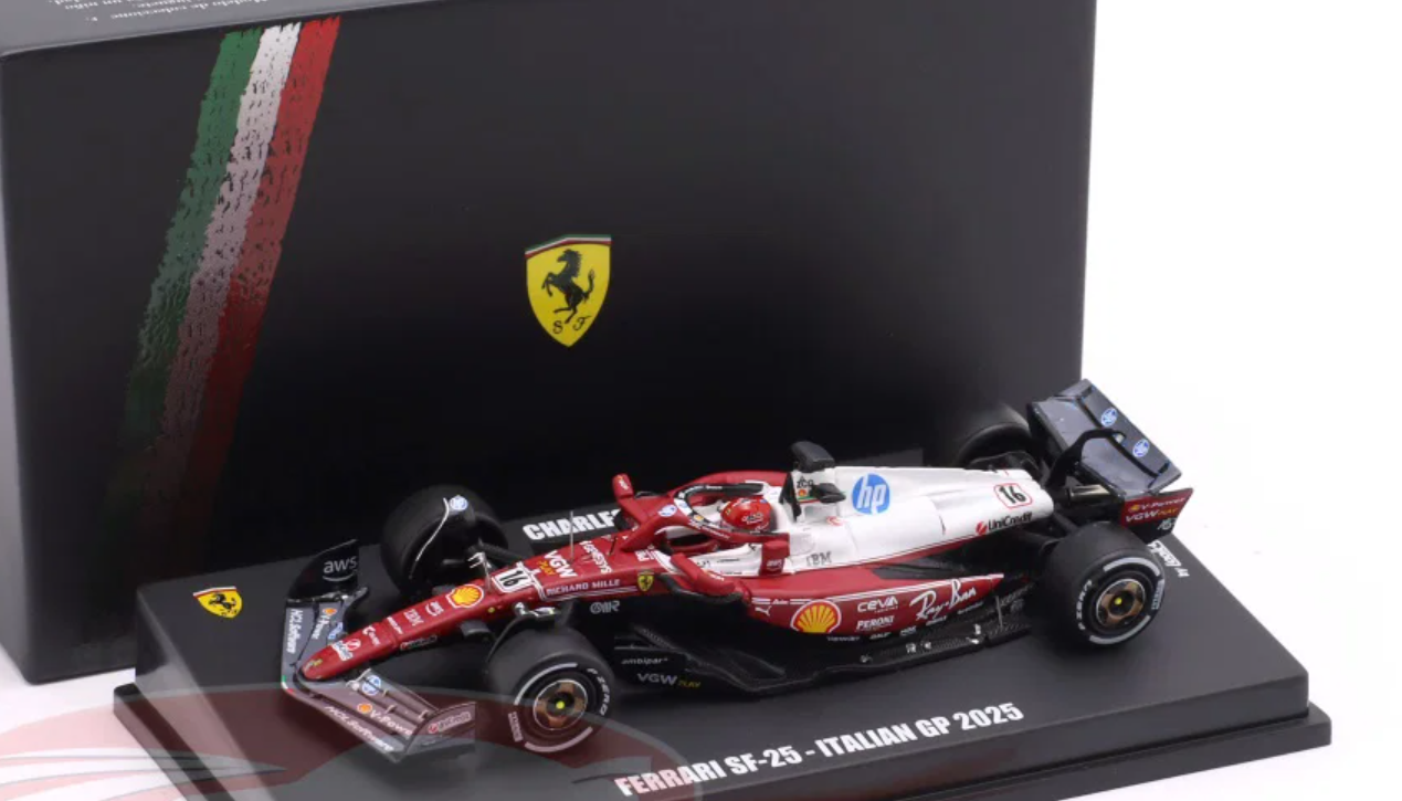 1/64 Looksmart 2025 Formula 1 Italian GP 4th Place #16 Charles Leclerc Car Model