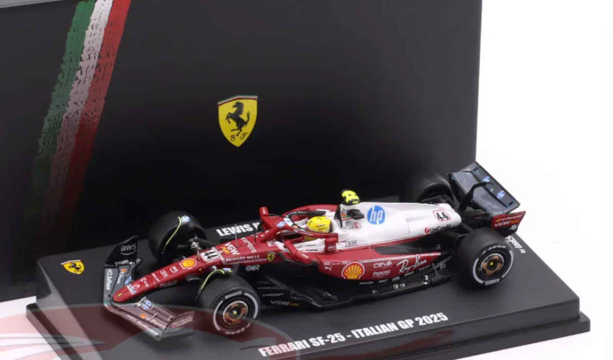 1/64 Looksmart 2025 Formula 1 Italian GP 6th Place #44 Lewis Hamilton Car Model