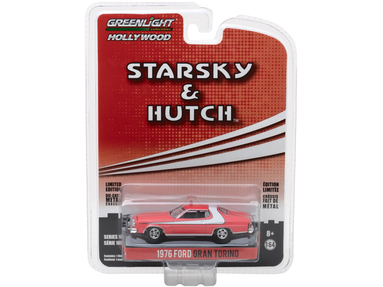 1976 Ford Gran Torino Starsky and Hutch (1975-1979 TV Series) Hollywood Series 18 1/64 Diecast Model Car by Greenlight