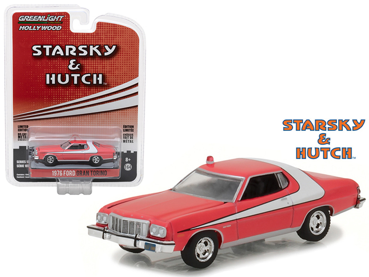 1976 Ford Gran Torino Starsky and Hutch (1975-1979 TV Series) Hollywood Series 18 1/64 Diecast Model Car by Greenlight