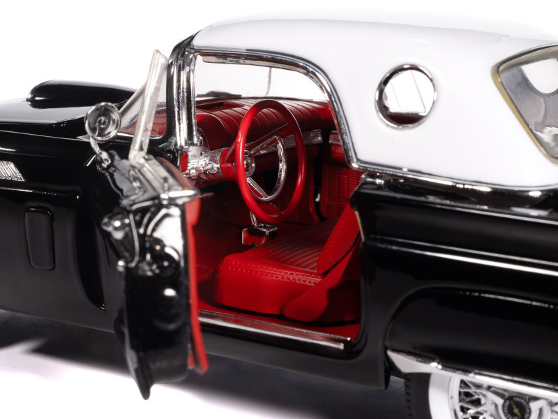 1/18 Auto World 1957 Ford Thunderbird (Black with White Top & Red