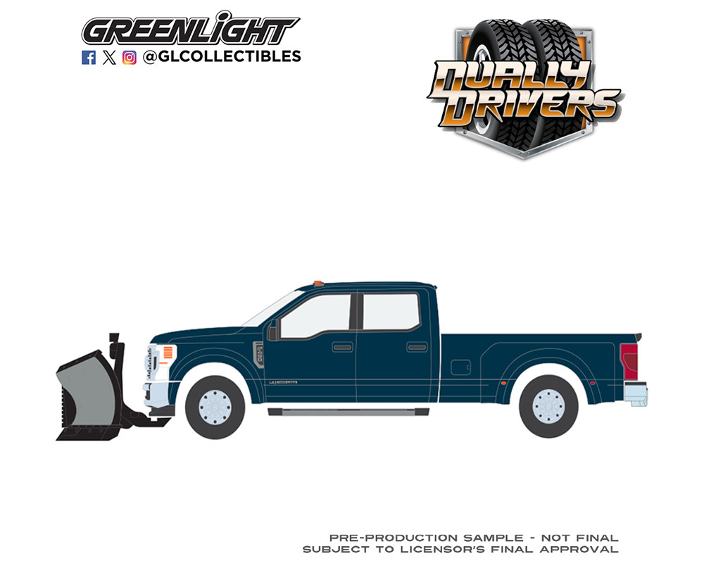 1/64 Greenlight 2022 Ford F-450 Dually with Snow Plow (Antimatter