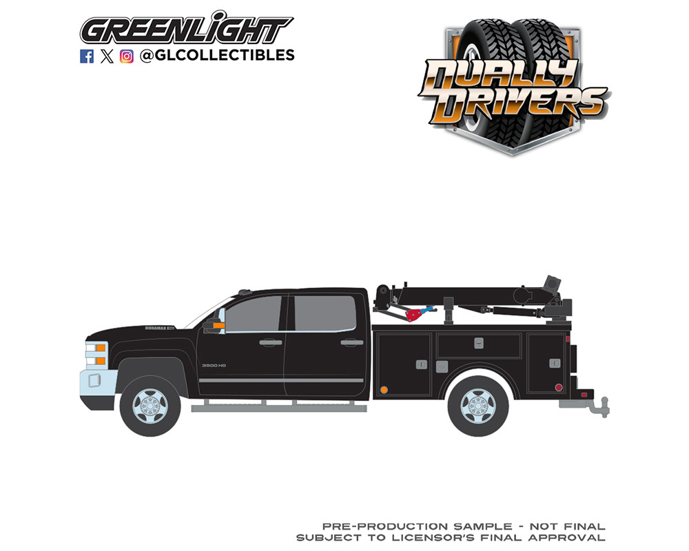 1/64 Greenlight 2016 Chevrolet Silverado 3500 Dually Crane Truck