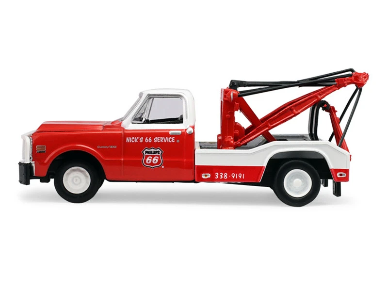 1/64 Greenlight 1971 Chevrolet C-30 Dually Wrecker Phillips 66 Solid Pack Diecast Car Model