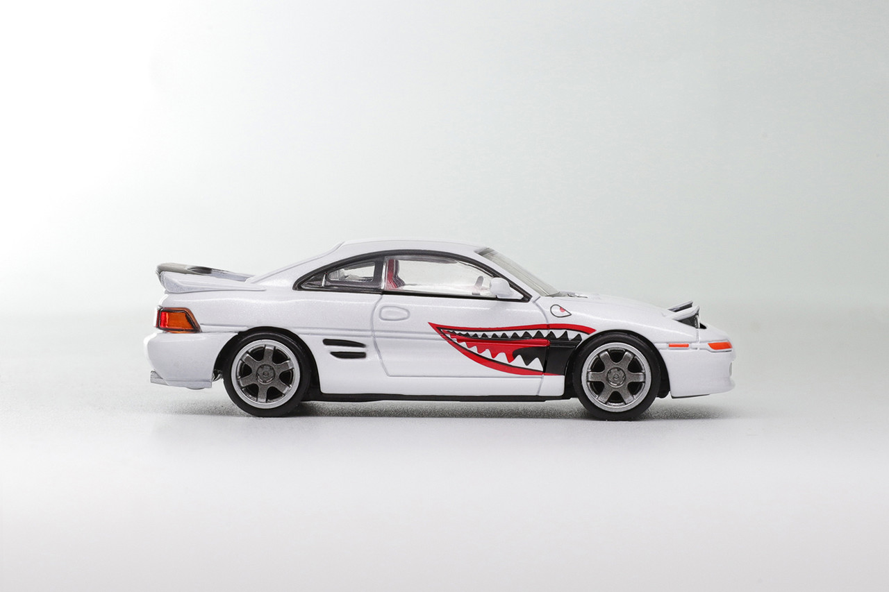 1/64 DCT Toyota MR2 (White with Shark Mouse) Diecast Car Model