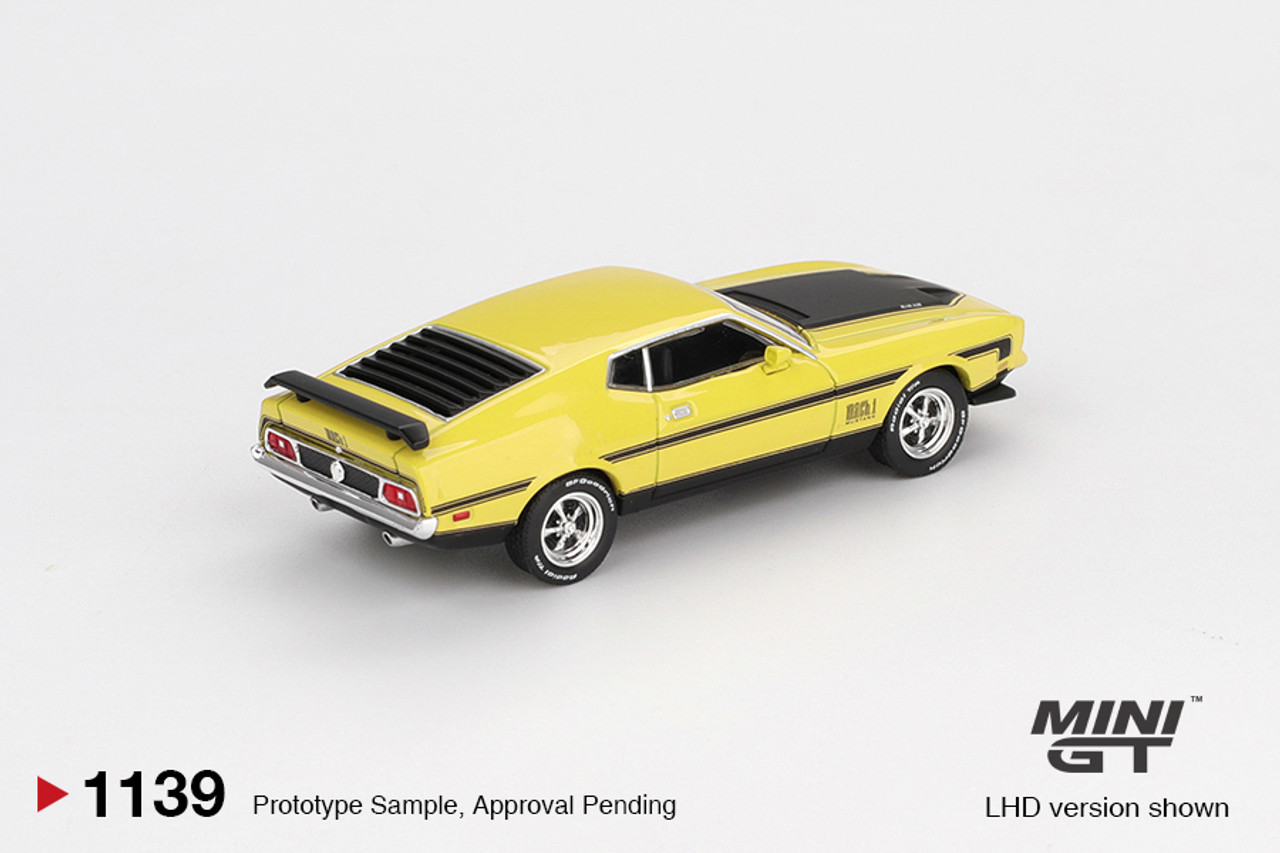 1/64 Mini GT Ford Mustang Mach 1 Mach I (Grabber Yellow) Diecast Car Model