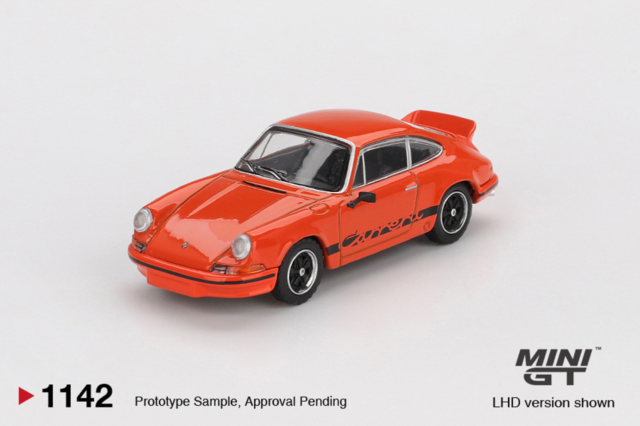 1/64 Mini GT Porsche 911 Carrera RS 2.7 (Tangerine Orange with Black Livery) Diecast Car Model