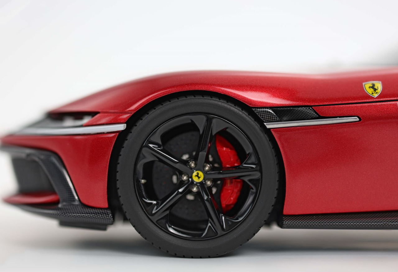1/18 BBR Ferrari 12 Cilindri Coupe (Rosso Imola Red with Bkack Wheels) Car Model