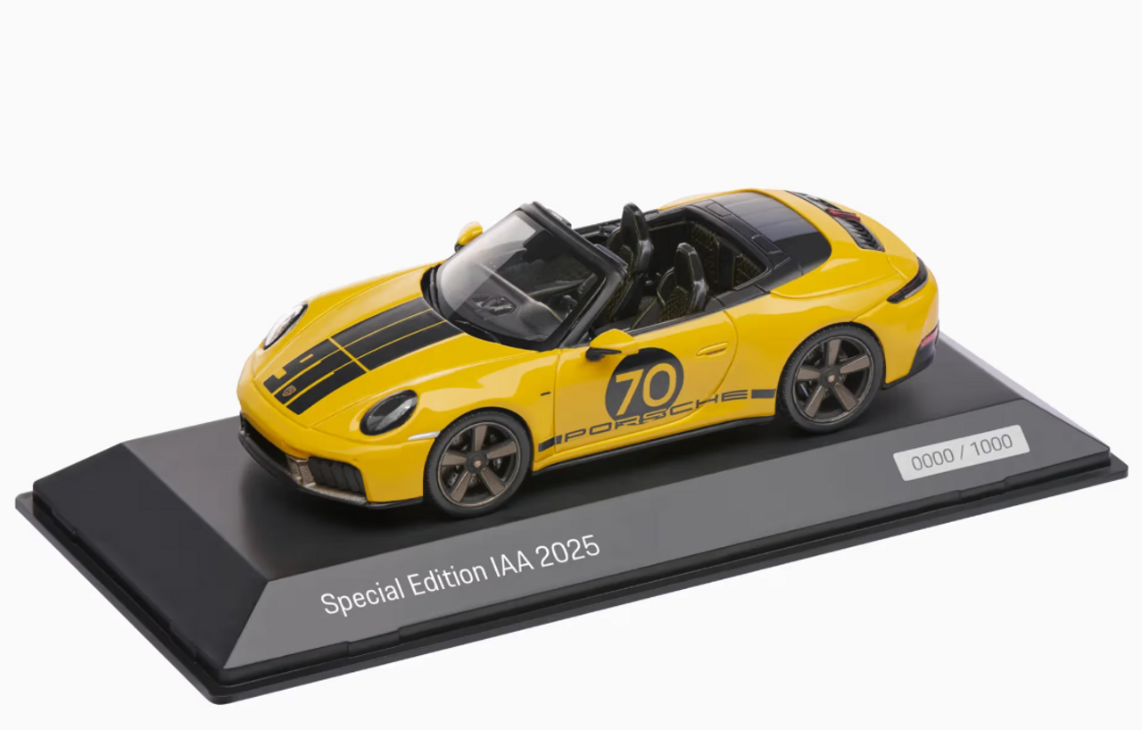 1/43 Dealer Edition 2025 Porsche 911 Spirit 70 (992.2) (Speed Yellow) Car Model