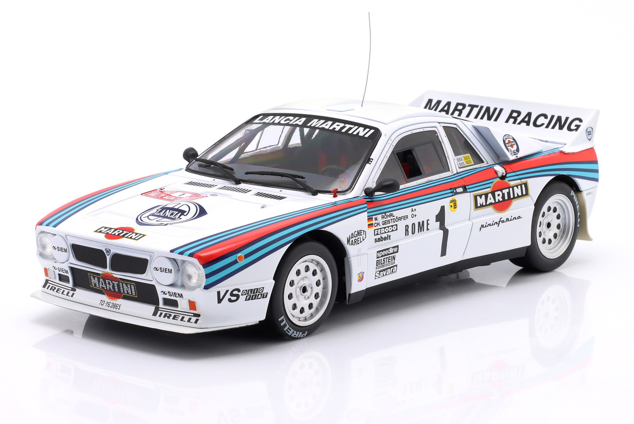 1/18 Werk83 1983 Lancia 037 #1 Winner Rallye Monte Carlo Martini Racing Walter Röhrl, Christian Geistdörfer Diecast Car Model