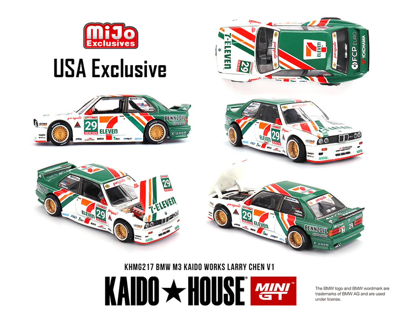 1/64 Kaido House BMW M3 E30 Kaido Works Larry Chen V1 USA Exclusive Diecast Car Model