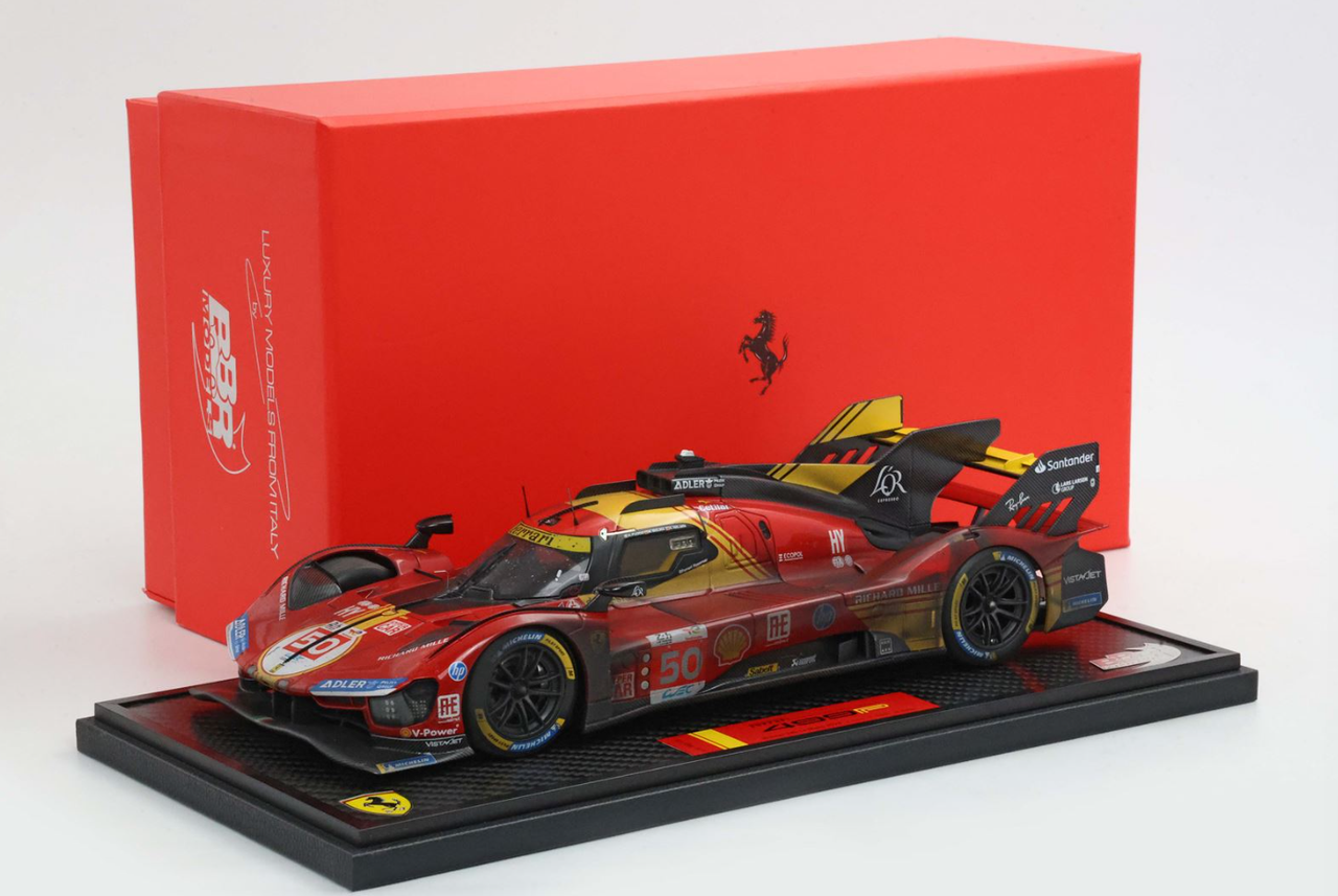 1/18 BBR 2024 Ferrari 499P Winner Le Mans #50 Dirty Version Car Model Limited 100 Pieces