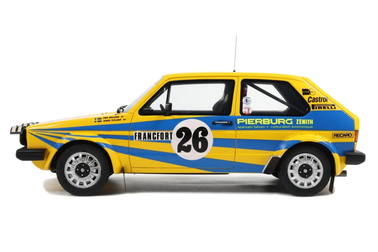 1/18 OTTO 1980 Volkswagen VW Golf GTI MK1 #26 5th Rallye Monte Carlo Pierburg Per Eklund, Hans Sylvan Car Model