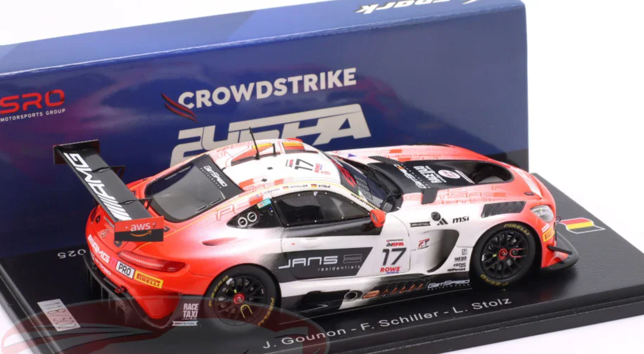 1/43 Spark Mercedes-AMG GT3 EVO No.17 M-AMG Team GetSpeed  24H Spa 2025  L. Stolz - J. Gounon - F. Schiller Car Model