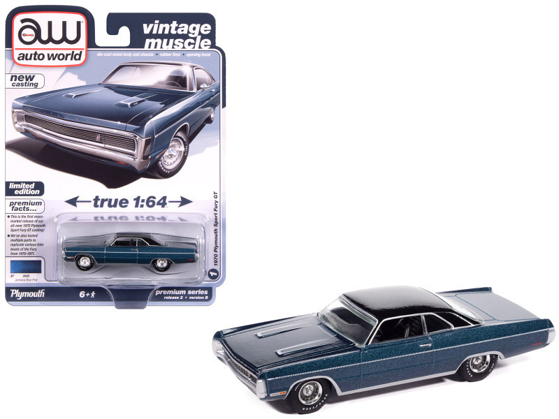 1970 Plymouth Sport Fury GT Jamaican Blue Metallic with Black Top