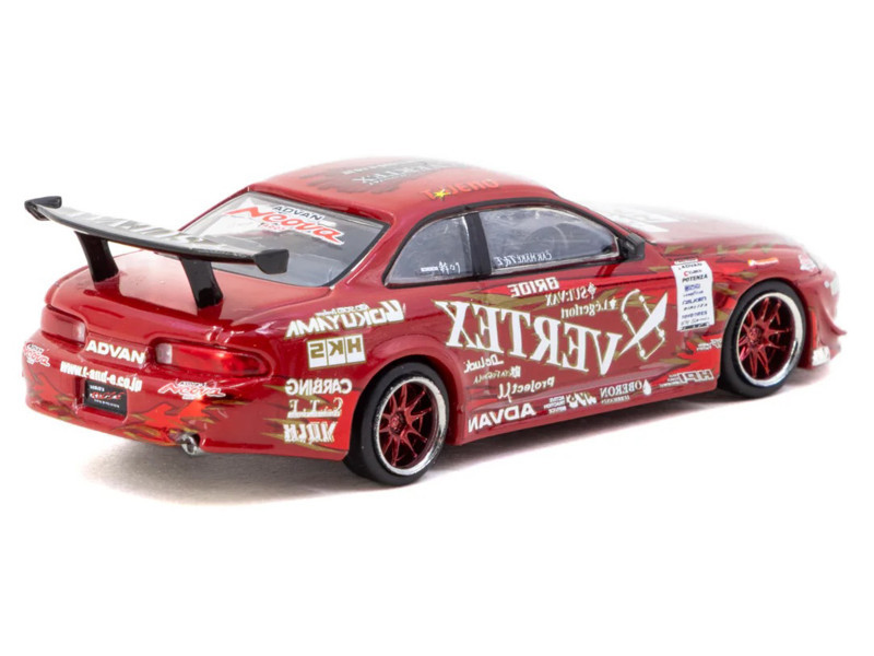 1/64 Tarmac Works Toyota Vertex Ridge TE3005 Soarer (Red) Diecast Car Model with 1 Pack of 2 Collectible Trading Cards