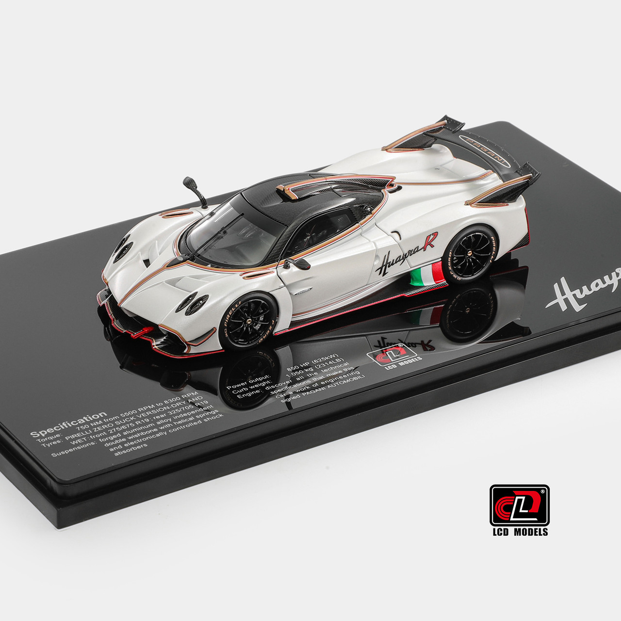 1/43 LCD Pagani Huayra R (White) Diecast Car Model