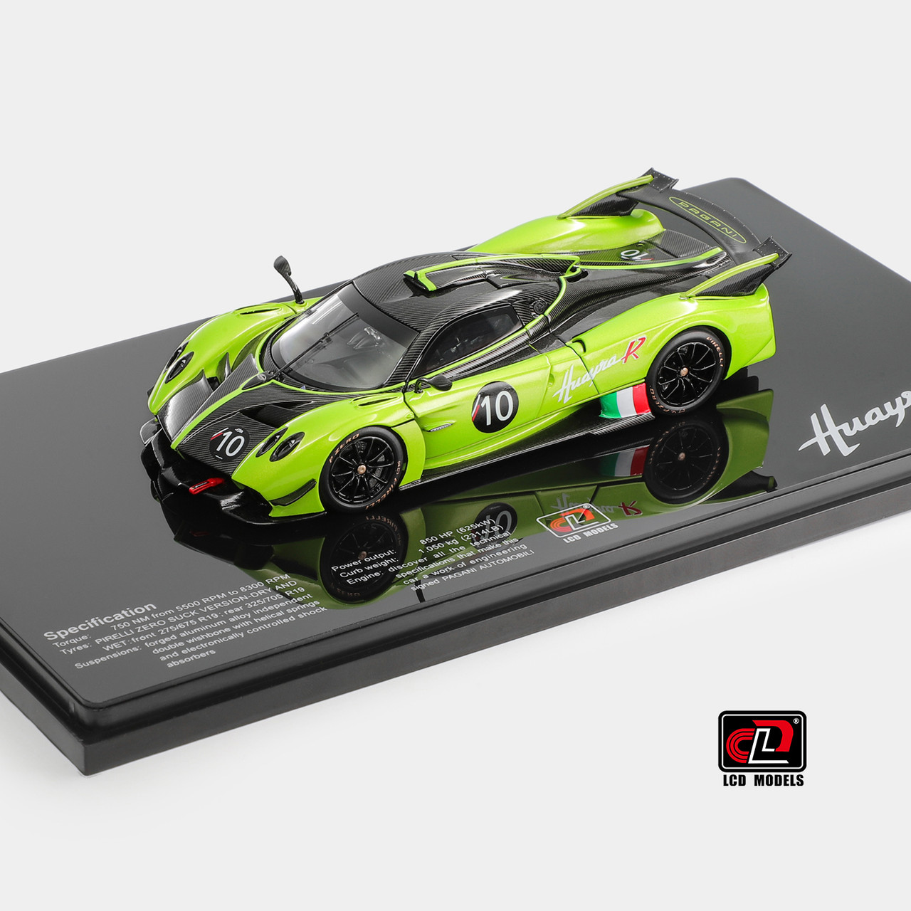 1/43 LCD Pagani Huayra R (Green) Diecast Car Model - LIVECARMODEL.com