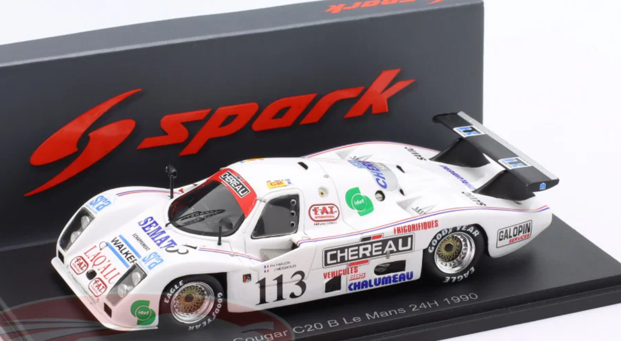 1/43 Spark Cougar C20 B No.113 Le Mans 24H 1990 P. Farjon - J. Messaoudi Car Model