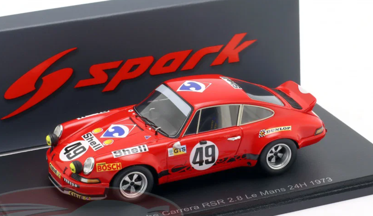 1/43 Spark Porsche Carrera RSR 2.8 No.49 Le Mans 24H 1973 J. Egreteaud - J-C. Lagniez Car Model