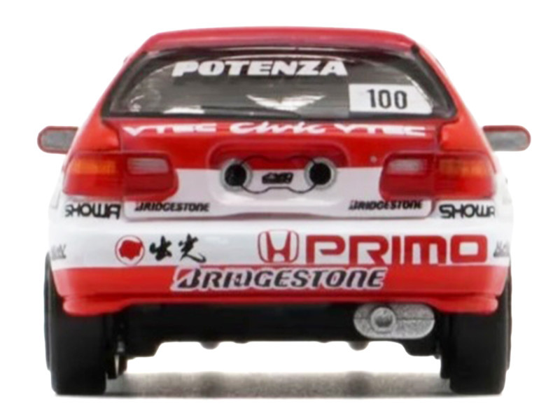 Honda Civic EG6 RHD (Right Hand Drive) #100 Osamu Nakako - Hideki Okada "Mugen Honda" "Japanese Touring Car Championship" (1993) 1/64 Diecast Model Car by BM Creations