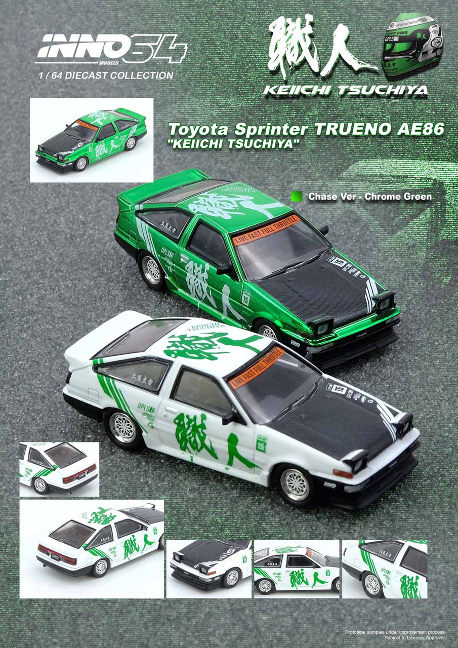 1/64 Inno64 Toyota Sprinter Trueno AE86 "Keiichi Tsuchiya" Car Model 1/64 Inno64 Toyota Sprinter Trueno AE86 "Keiichi Tsuchiya" Car Model