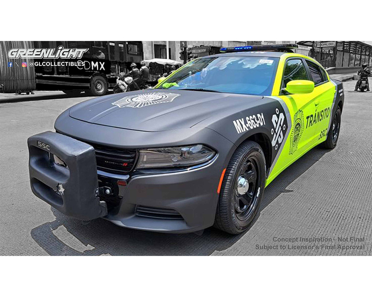1/64 Greenlight Hot Pursuit 2022 Dodge Charger SSC Mexico City Traffic Control Police Diecast Car Model 1/64 Greenlight Hot Pursuit 2022 Dodge Charger SSC Mexico City Traffic Control Police Diecast Car Model
