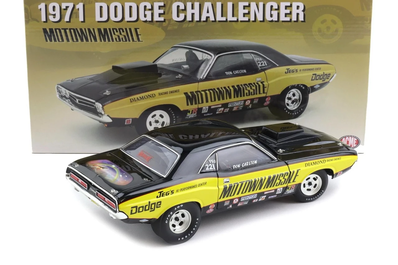 1/18 ACME 1971 Dodge Challenger Motown Missile Diecast Car Model