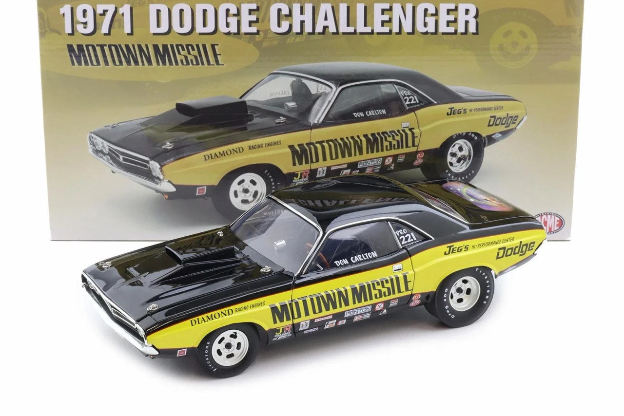 1/18 ACME 1971 Dodge Challenger Motown Missile Diecast Car Model
