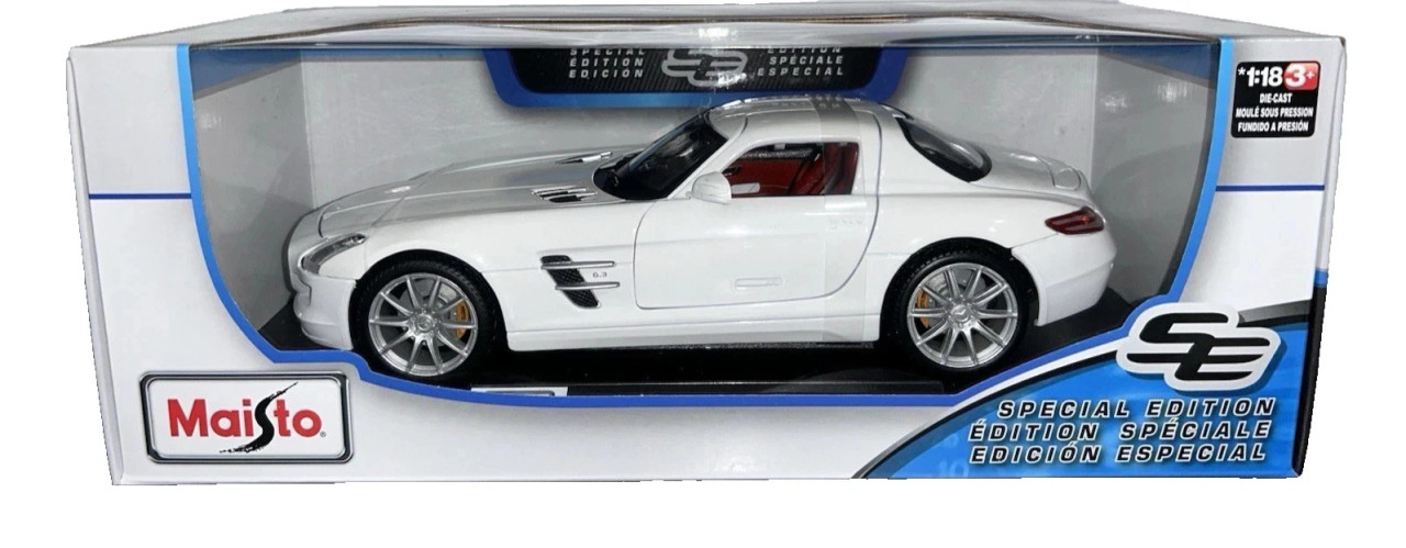 Maisto Mercedes-BenzSLS AMG 18分の1スケールモデル 1/18 Maisto Mercedes-Benz Mercedes SLS AMG (White) Diecast Car