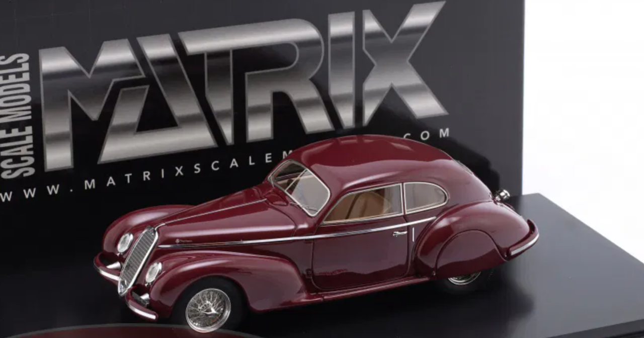 1/43 Matrix 1939 Alfa Romeo 6C 2500S Berlinetta Touring (Maroon Red) Car Model