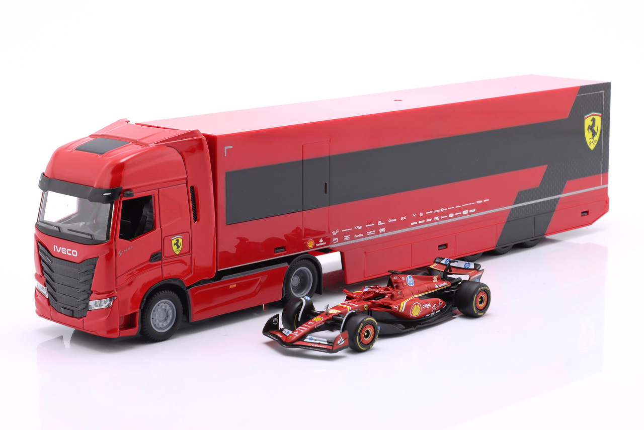 1/43 BBurago Iveco S-Way 570 Formula 1 Race Car Transporter with