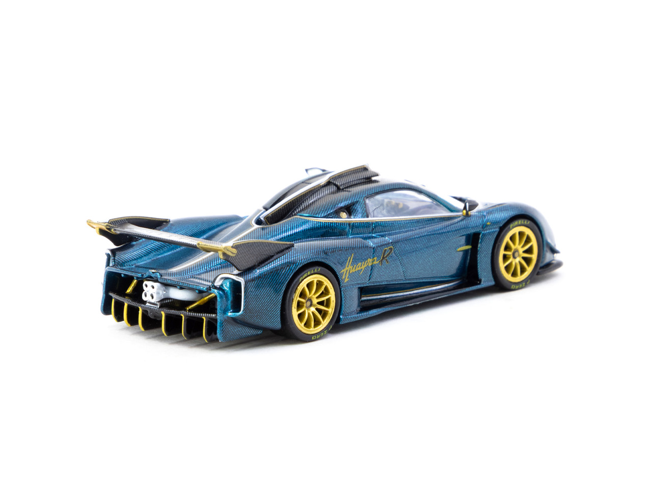r③ 1/64 Tarmac Works Pagani Huayra R (Turquoise Blue Carbon Fiber