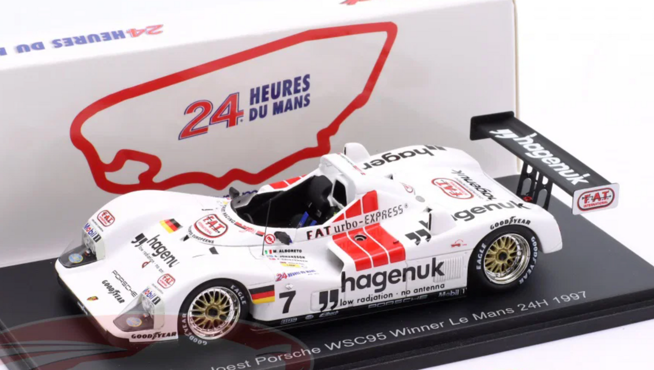 1/43 Spark Joest WSC 95 Porsche No.7 Joest Racing  Winner 24H Le Mans 1997 M. Albotero - S. Johansson - T. Kristensen Car Model