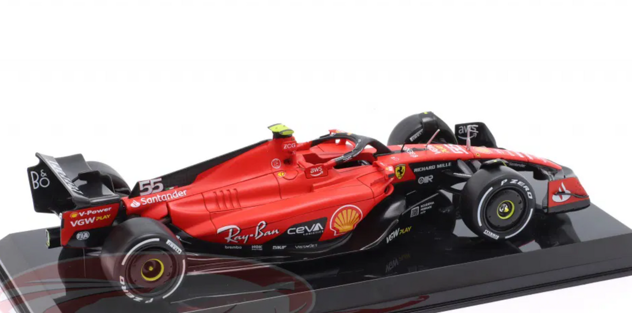 1/24 Premium Collectibles 2023 Formula 1 Carlos Sainz Ferrari SF-23 #55 Winner Singapore GP Car Model
