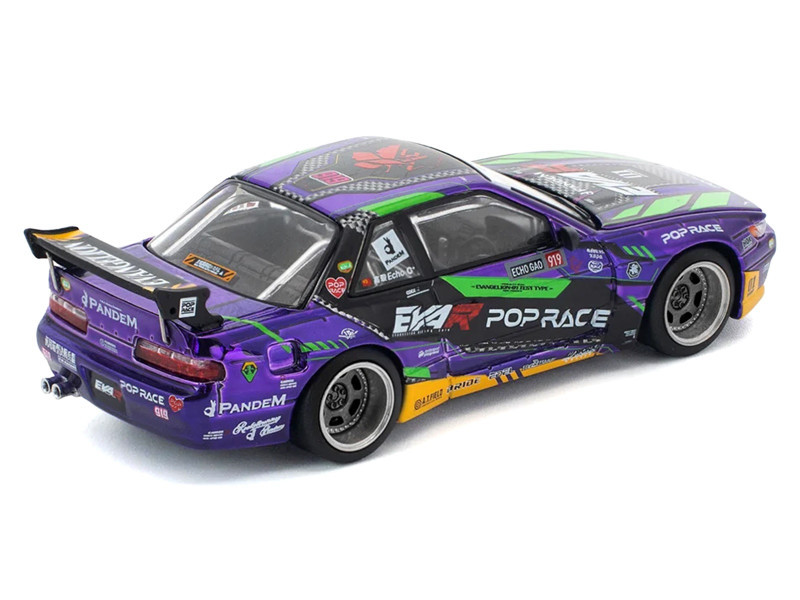 1/64 Poprace Nissan Pandem S13 EVA RT Test Type-01 (Purple) Diecast Car Model