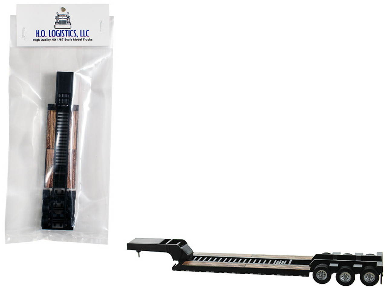Low Boy Flatbed Trailer Black 1/87 (HO) Plastic Model Car by HO Logistics Low Boy Flatbed Trailer Black 1/87 (HO) Plastic Model Car by HO Logistics