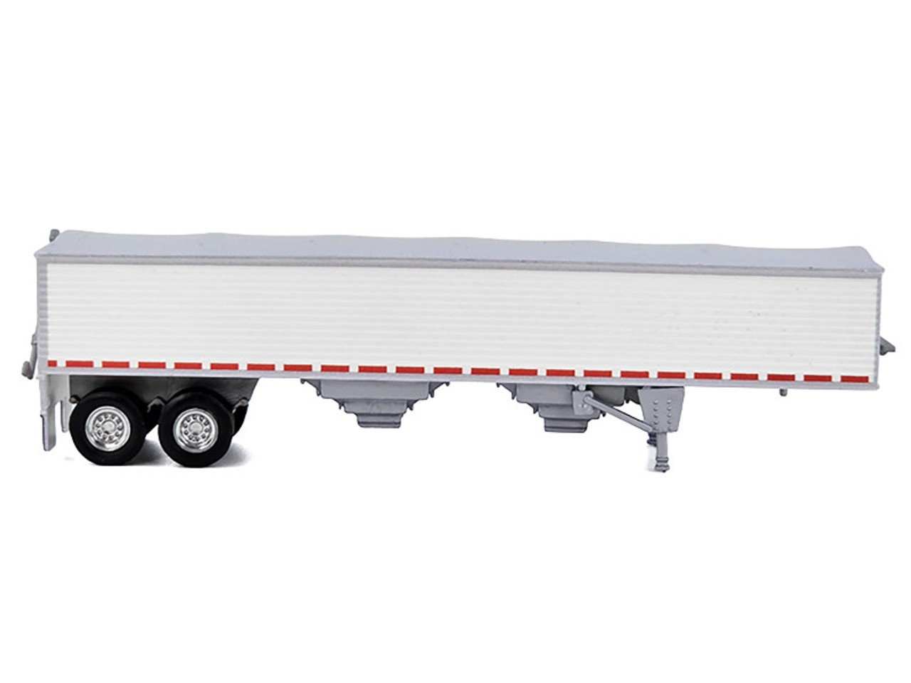 Covered Grain Trailer White with Silver Tarp 1/87 (HO) Plastic Model Car by HO Logistics Covered Grain Trailer White with Silver Tarp 1/87 (HO) Plastic Model Car by HO Logistics