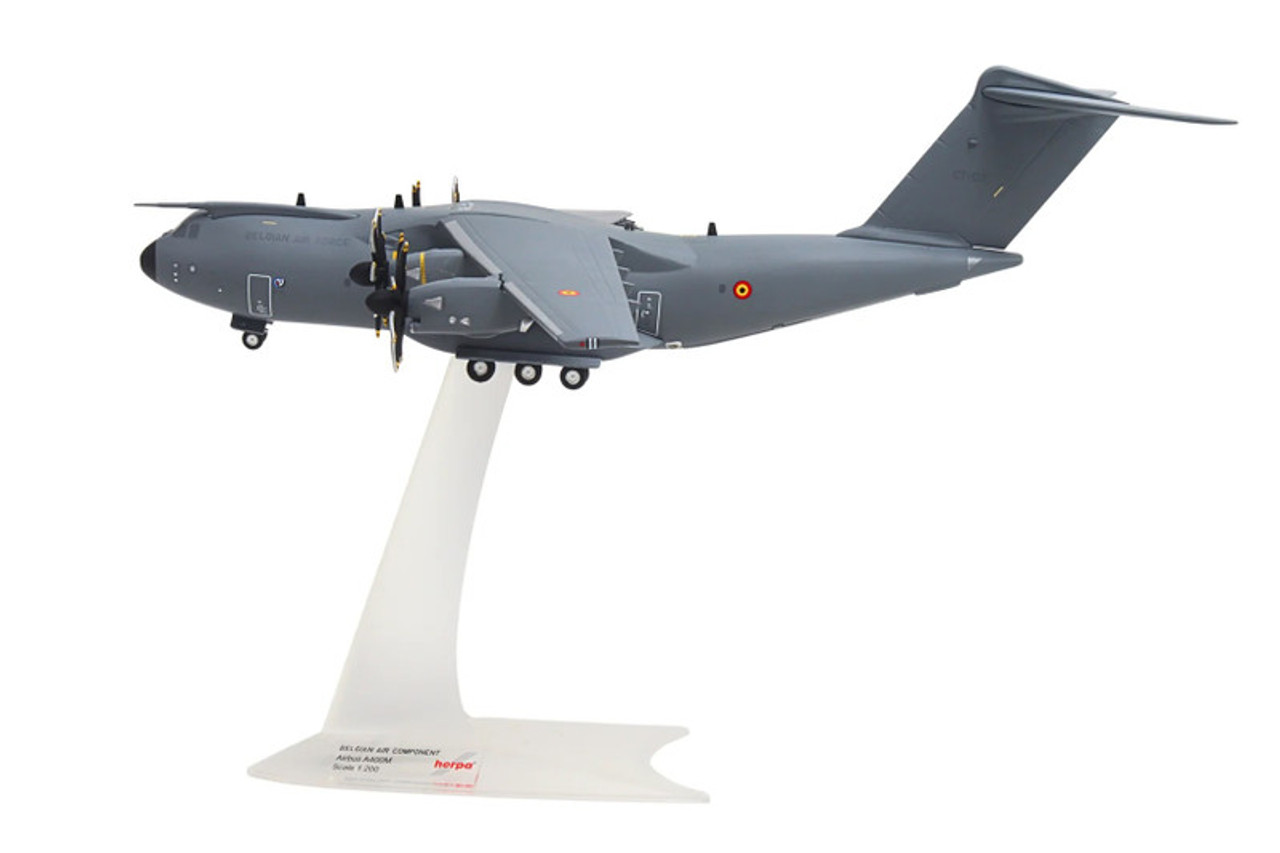 Airbus A400M Atlas Transport Aircraft "20th Squadron 15th Wing Melsbroek Air Base" Belgian Air Component 1/200 Diecast Model Airplane by Herpa Airbus A400M Atlas Transport Aircraft "20th Squadron 15th Wing Melsbroek Air Base" Belgian Air Component 1/200 Diecast Model Airplane by Herpa