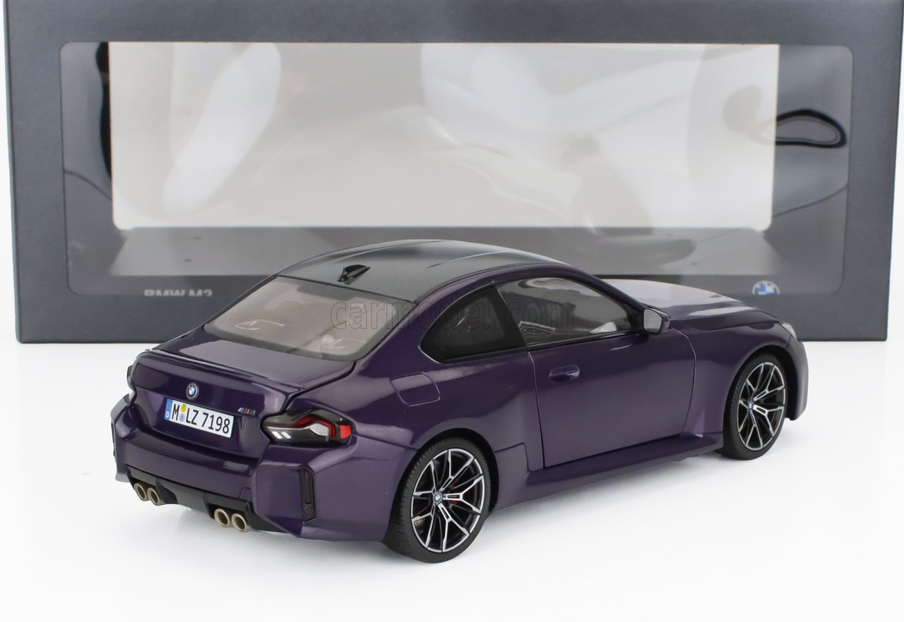 【新品同様】ミニチャンプス M2クーペG87 2023 パープル 1/18 1/18 Dealer Edition BMW M2 G87 (Purple) Diecast Car Model