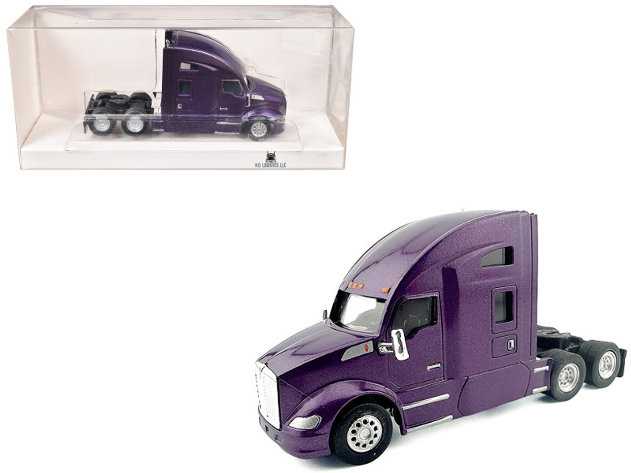 Kenworth T680 Sleeper Cab Purple Metallic 1/87 (HO) Plastic Model Car by HO Logistics Kenworth T680 Sleeper Cab Purple Metallic 1/87 (HO) Plastic Model Car by HO Logistics