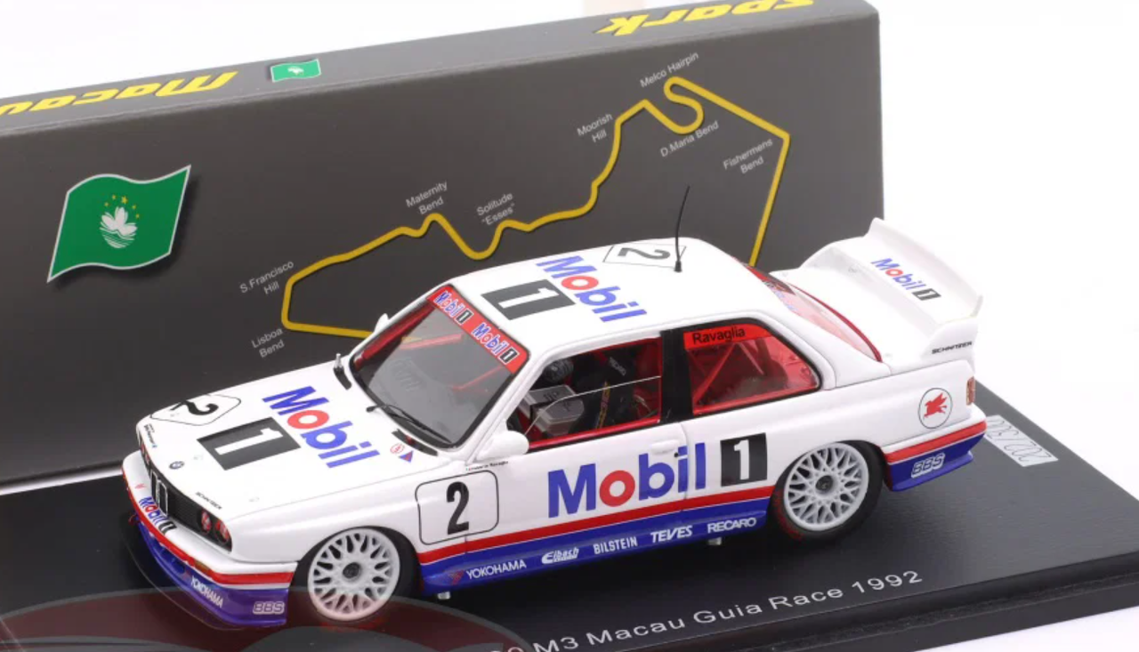 1/43 Spark BMW E30 M3 No.2 Macau Guia Race 1992 Roberto Ravaglia Car Model