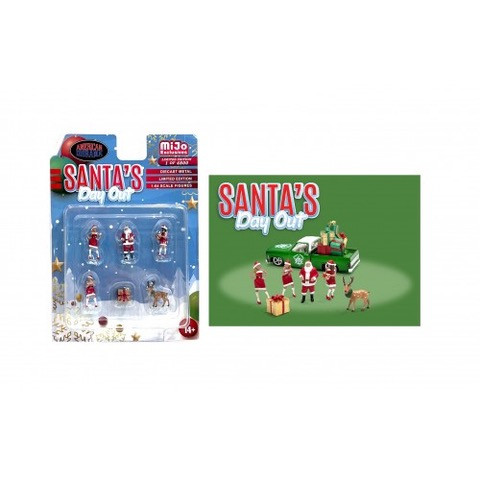 1/64 American Diorama Diecast Figure Set Santas Day Out