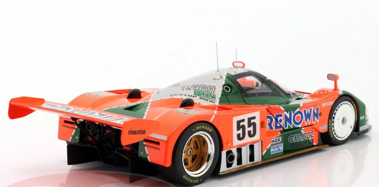 1/12 Werk83 1991 Mazda 787B #55 Winner 24h LeMans Mazdaspeed Co. Ltd. Volker Weidler, Johnny Herbert, Bertrand Gachot Diecast Car Model 1/12 Werk83 1991 Mazda 787B #55 Winner 24h LeMans Mazdaspeed Co. Ltd. Volker Weidler, Johnny Herbert, Bertrand Gachot Diecast Car Model