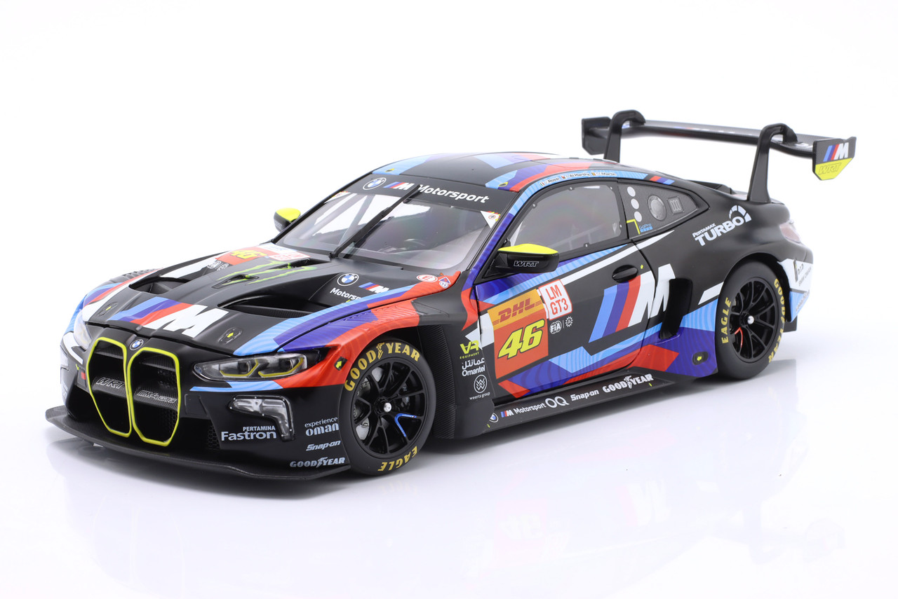 1/18 Minichamps 2024 BMW M4 GT3 #46 6h Sao Paulo Team WRT Valentino Rossi, Ahmad Al Harthy, Maxime Martin Opening Diecast Car Model 1/18 Minichamps 2024 BMW M4 GT3 #46 6h Sao Paulo Team WRT Valentino Rossi, Ahmad Al Harthy, Maxime Martin Opening Diecast Car Model