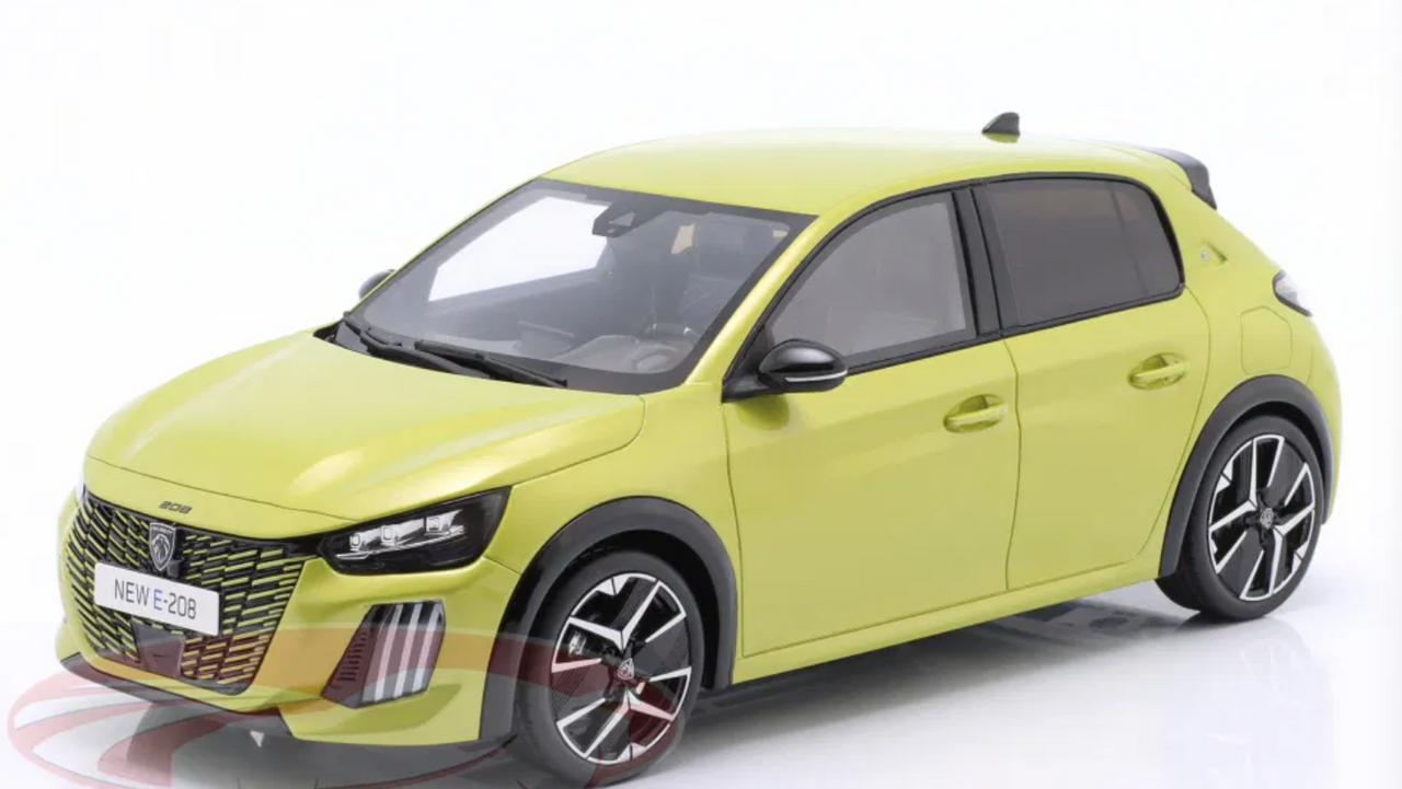 1/18 OTTO 2024 Peugeot E-208 GT (Agueda Yellow) Car Model
