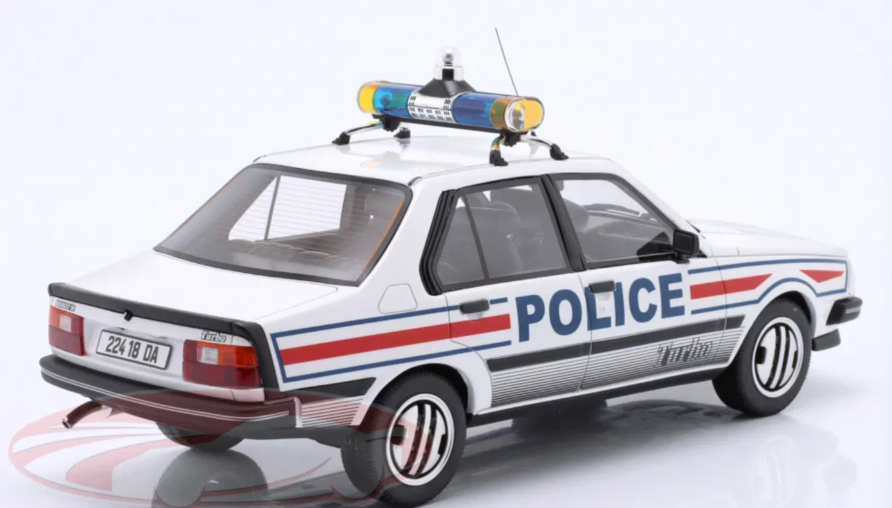 1/18 OTTO 1982 Renault 18 Turbo Police Nationale (White) Car Model