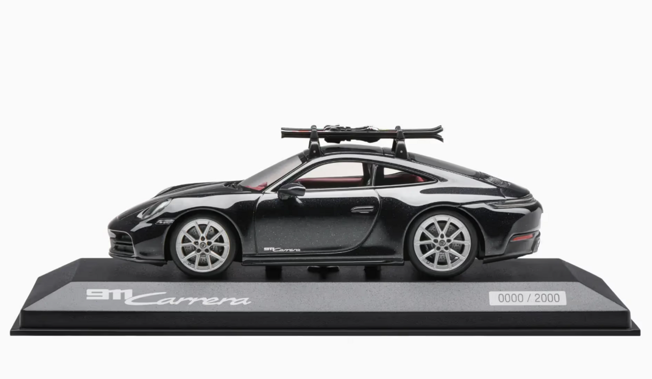 1/43 Dealer Edition Porsche 911 (992.2) Carrera Coupe with Ski (Black Metallic) Car Model 1/43 Dealer Edition Porsche 911 (992.2) Carrera Coupe with Ski (Black Metallic) Car Model