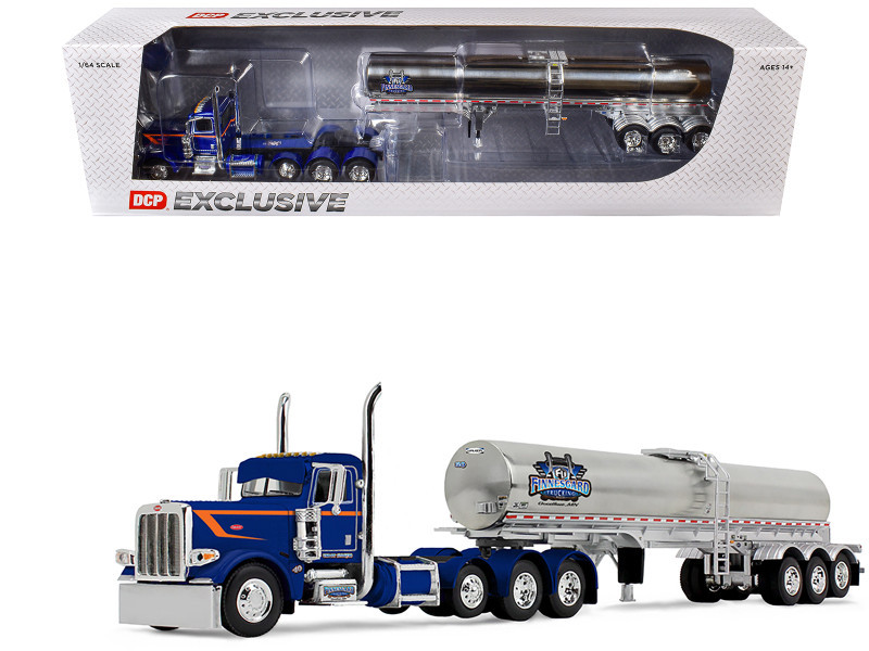 1/64 First Gear Peterbilt Model 389 Tri-Axle Day Cab & Walker Food Grade Tank Trailer Finnesgard Trucking Diecast Car Model